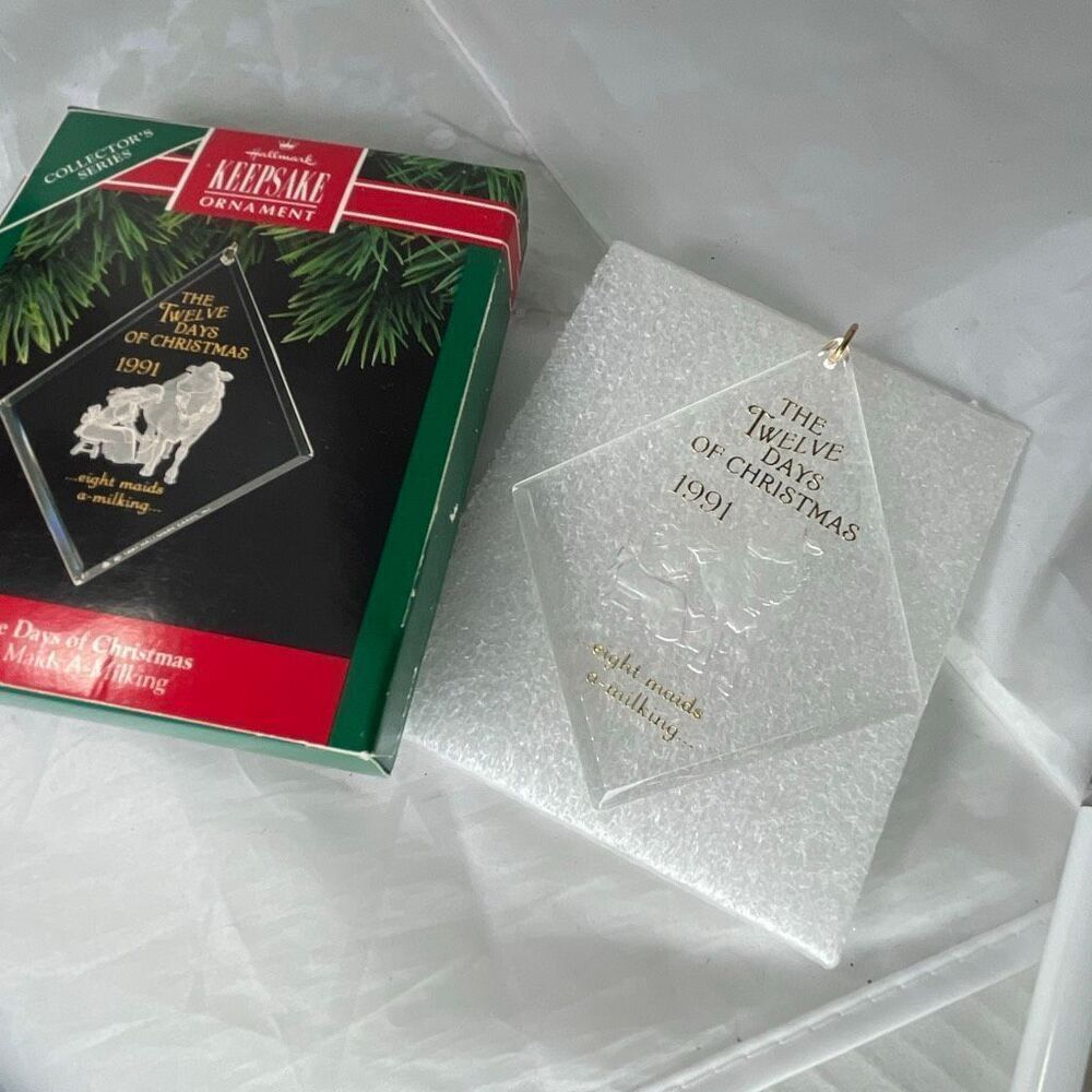 Hallmark the 12 days of Christmas 8 maids a milking ornament